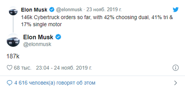 Tesla получила огромное количество предзаказов на новый пикап Cybertruck