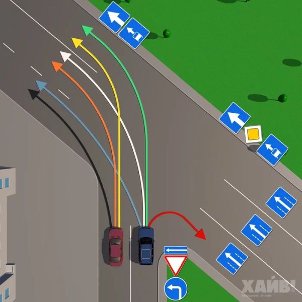Проезд по каким траекториям не нарушает ПДД?