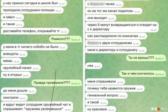 В Екатеринбурге полицейские заявились в гимназию прямо во время урока и стали допрашивать учеников