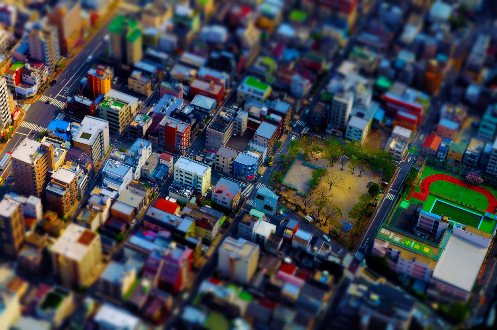 Tilt shift фотография: миниатюрный мир