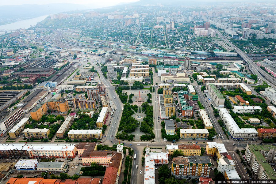 Красноярск с вертолета