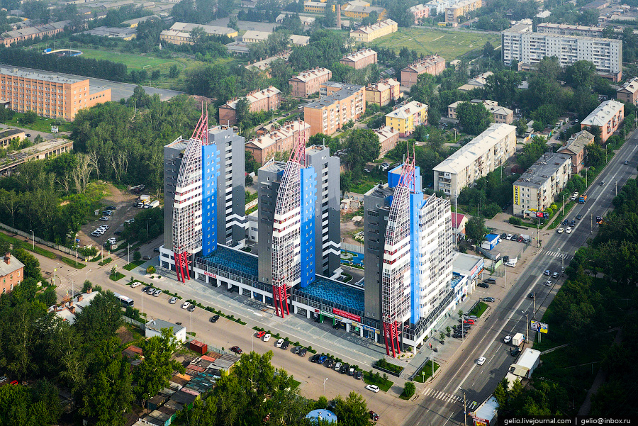 Красноярск с вертолета
