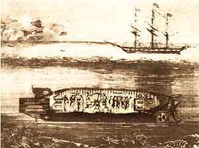 Первая в мире подводная лодка, успешно примененная в бою