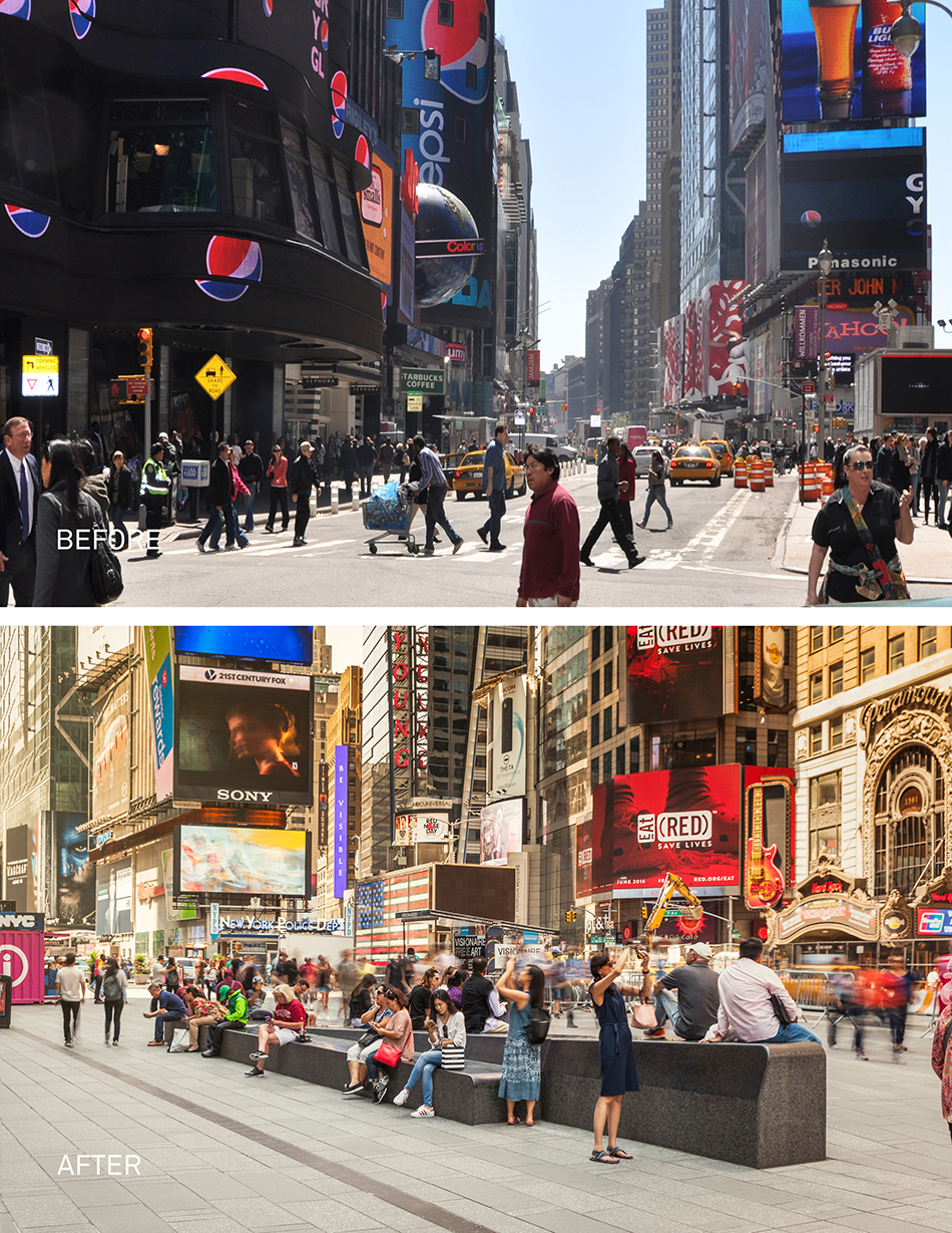 На Таймс-Сквер открыли новую пешеходную зону