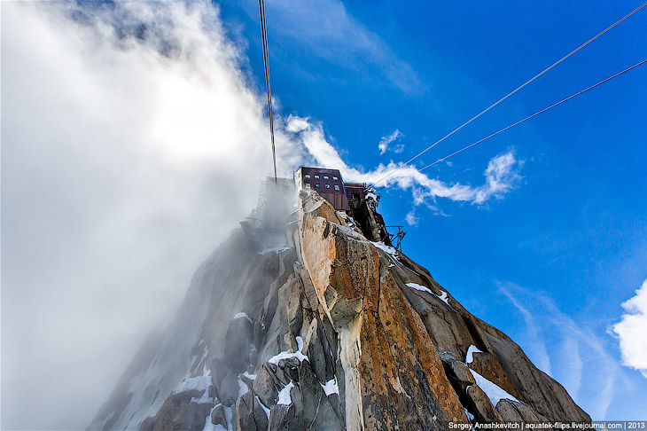 Горная вершина Aiguille Du Midi во Франции