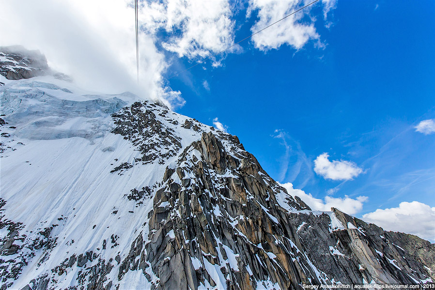 Горная вершина Aiguille Du Midi во Франции