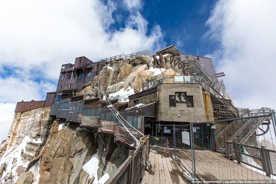 Горная вершина Aiguille Du Midi во Франции