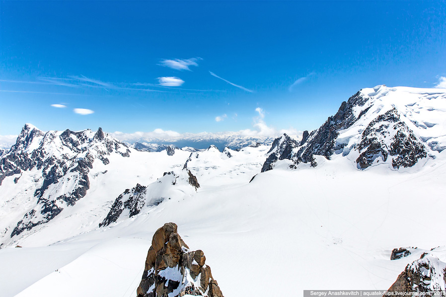 Горная вершина Aiguille Du Midi во Франции