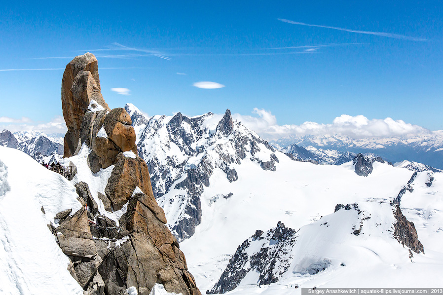 Горная вершина Aiguille Du Midi во Франции