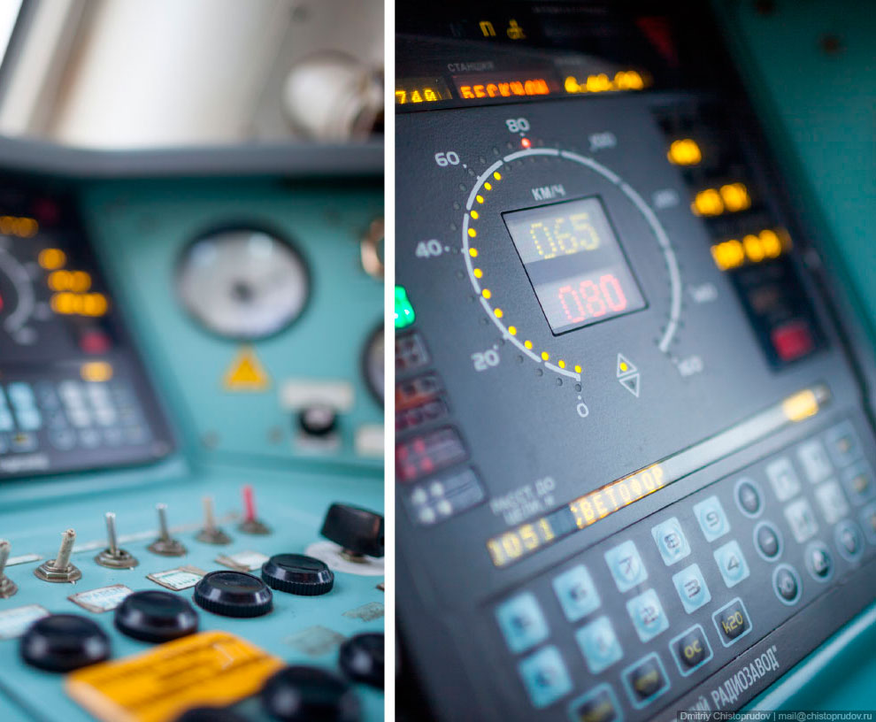 Закат из кабины электропоезда