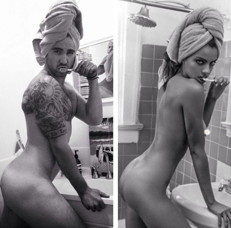 Смешная страница в Instagram, где мужчины пародируют типичные женские фотографии