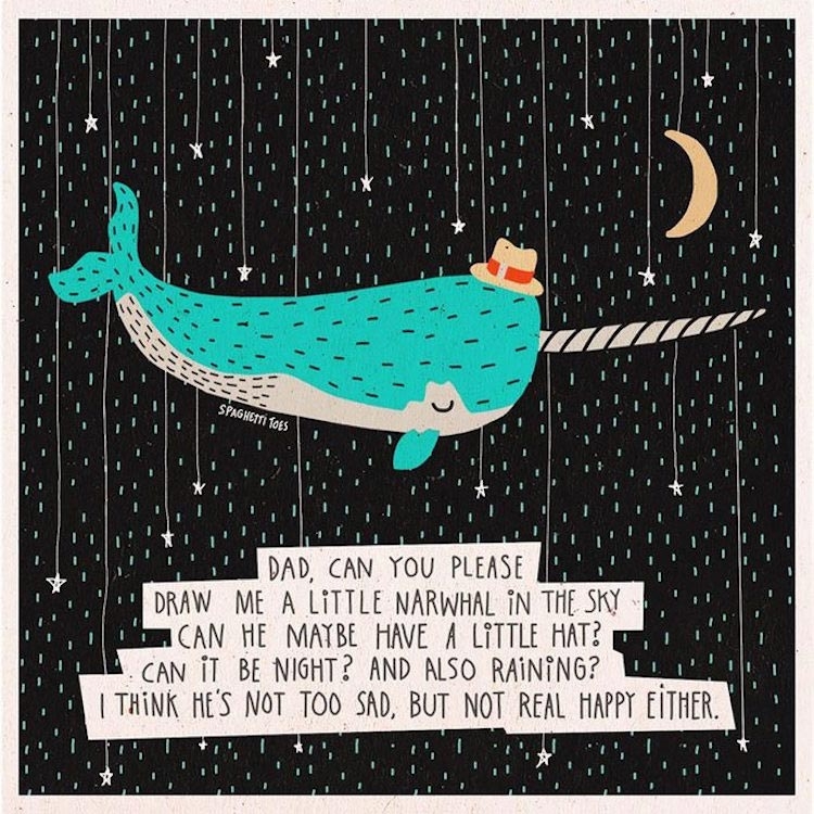 Заботливый папа превращает милые глупости, которые говорит его дочь, в очаровательные рисунки