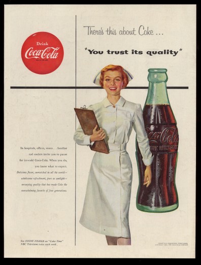 Винтажная реклама Coca-Cola с медсестрами (11 фото) Винтажная реклама Coca-Cola с медсестрами (11 фото)