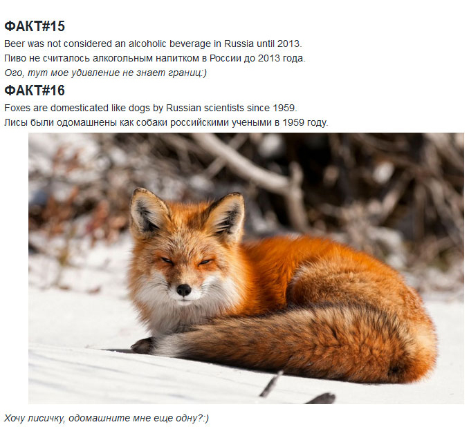 Факты о России с иностранного сайта