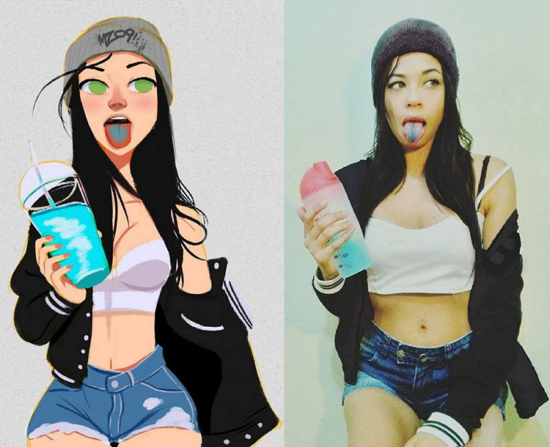 Художник превращает случайных людей в мультяшек