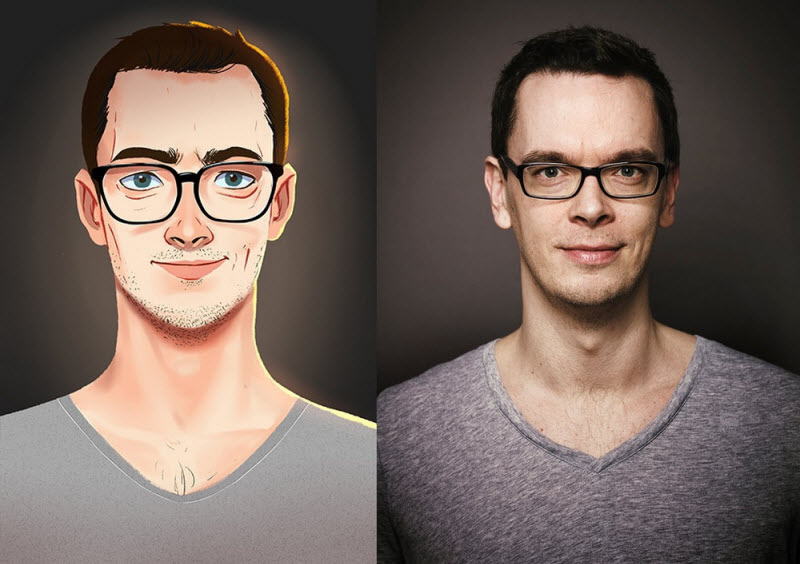 Художник превращает случайных людей в мультяшек