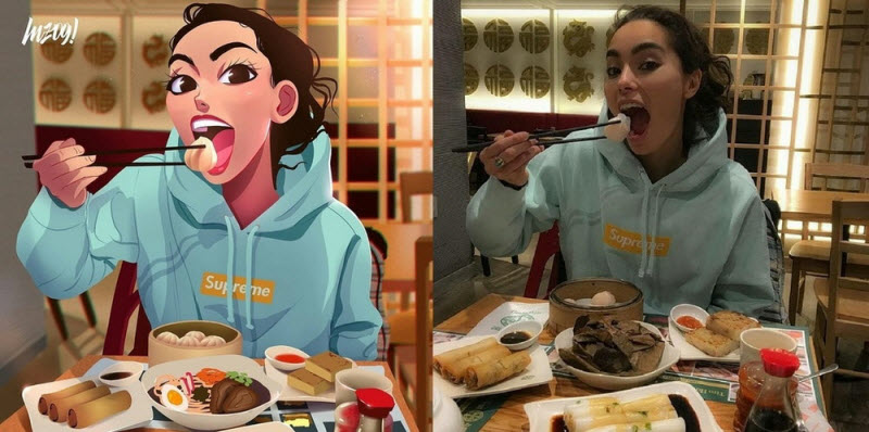 Художник превращает случайных людей в мультяшек