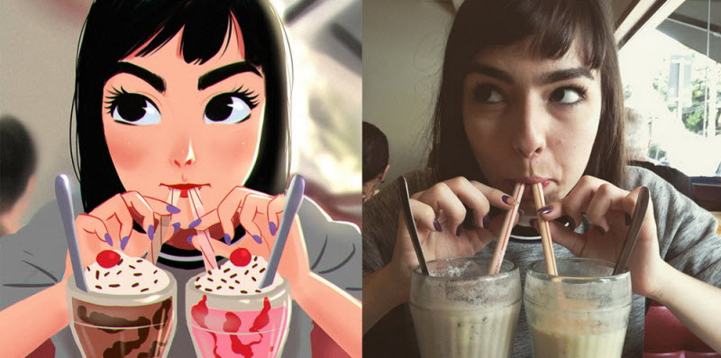 Художник превращает случайных людей в мультяшек