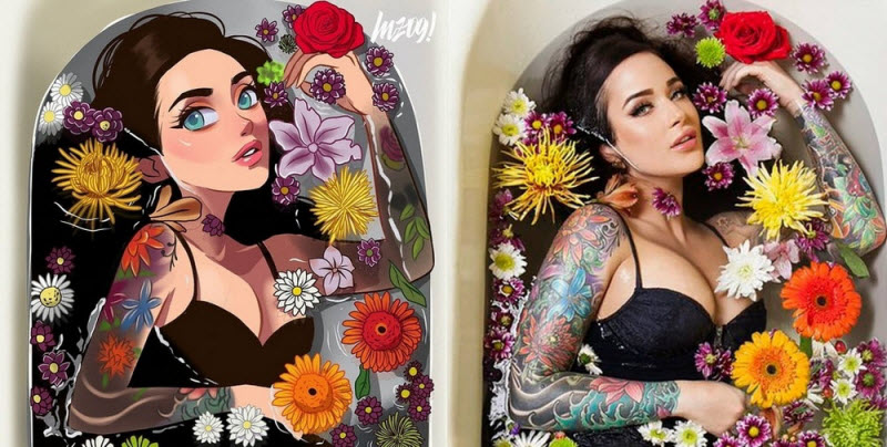 Художник превращает случайных людей в мультяшек