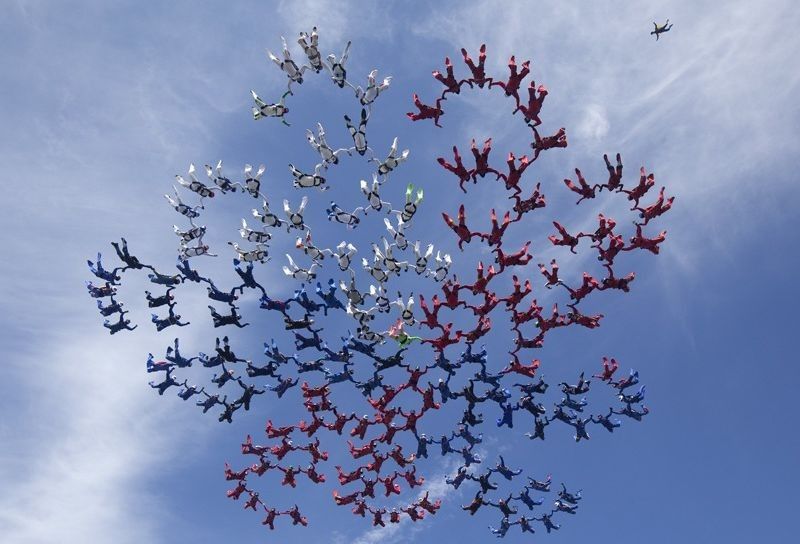 Впечатляющие фигуры парашютного спорта