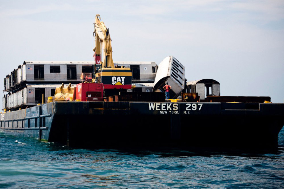 Искусственные рифы или как умирают вагоны нью-йоркского метро