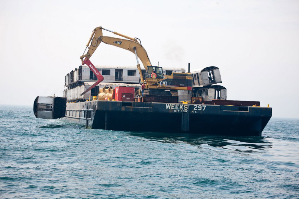 Искусственные рифы или как умирают вагоны нью-йоркского метро