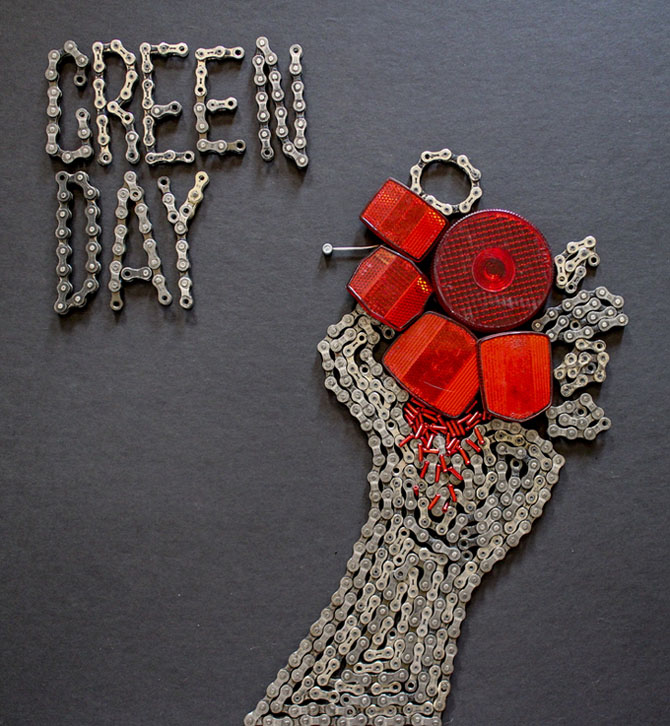 Картины из велосипедных запчастей (16 фото)