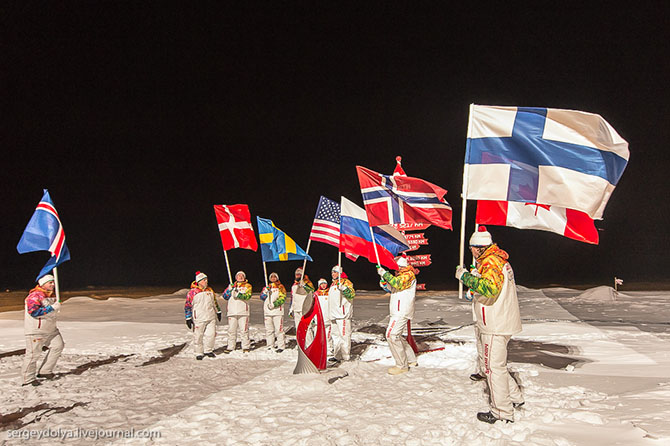 Как прошла эстафета Олимпийского огня на Северном полюсе Как прошла эстафета Олимпийского огня на Северном полюсе