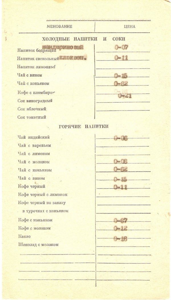 Меню советских ресторанов (33 фото)