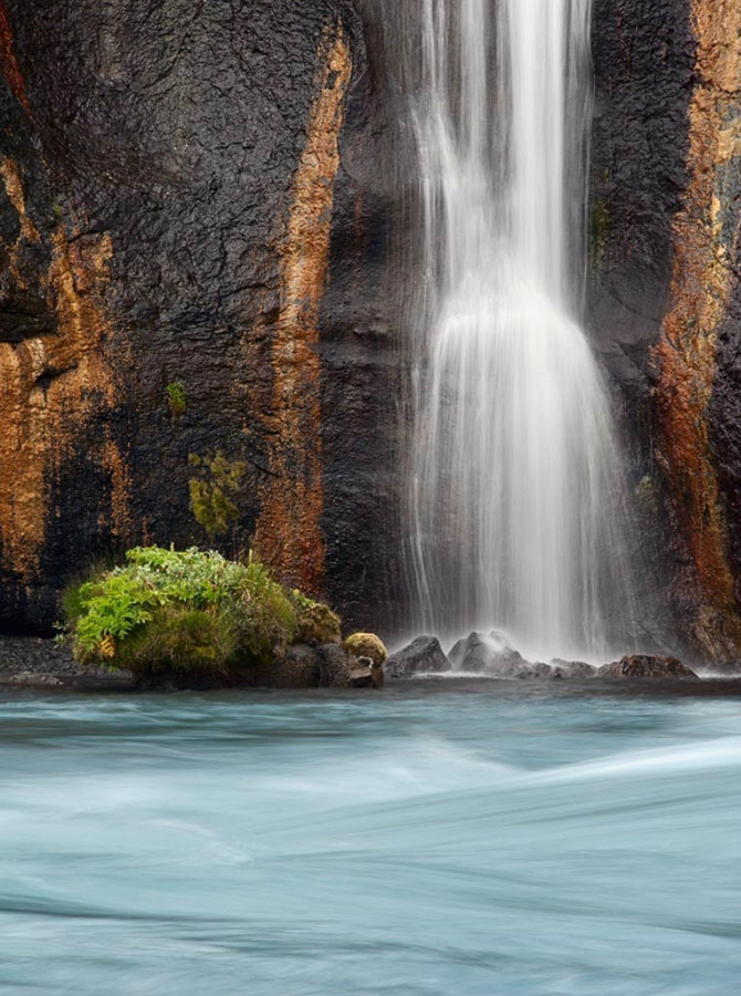 Красота водопада Хрейнфоссар