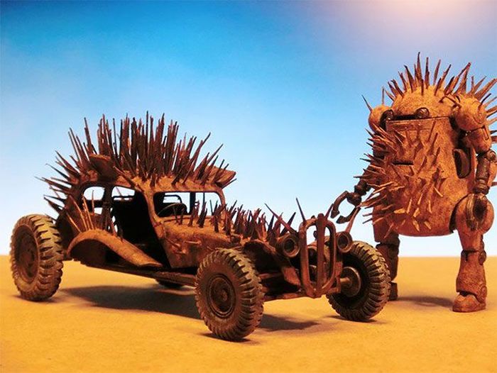 Художник создает фигурки постапокалиптических солдат