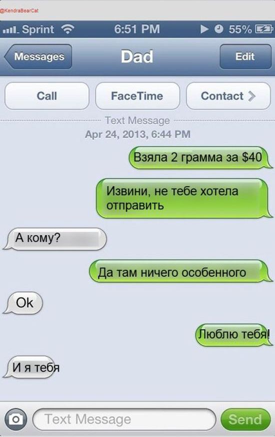 Смс-прикол для родителей (14 картинок)
