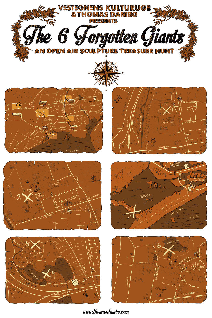 «Шесть спрятанных гигантов» датского скульптора