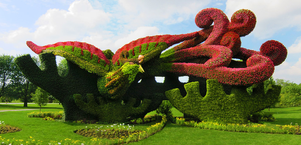 Скульптуры из растений. Международная выставка в Монреале Скульптуры из растений. Международная выставка в Монреале