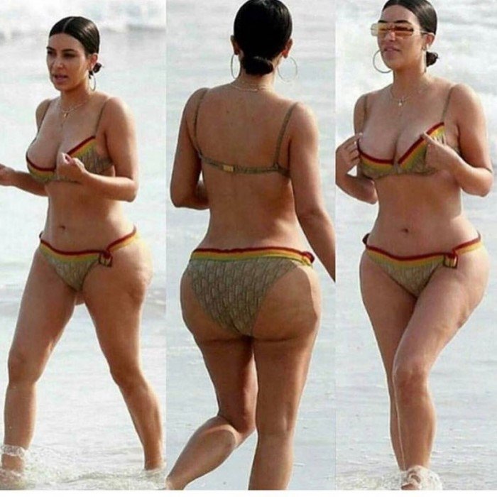 На пляже почти без макияжа российские и зарубежные звезды в купальниках