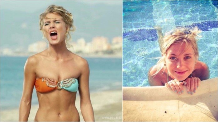 На пляже почти без макияжа российские и зарубежные звезды в купальниках